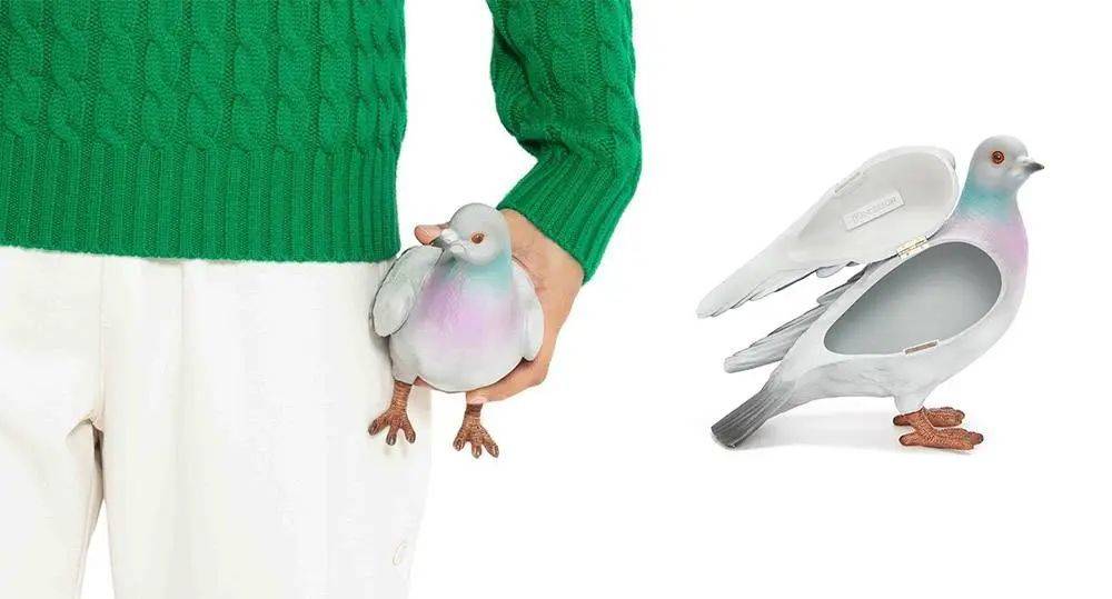 JW Anderson 最近推出价值 6000 元（890 美元）的鸽子造型手拿包。图片来自：Hypebeast<br>