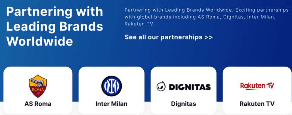 罗马和国米俱乐部均在DigitalBits官网的合作伙伴列表 图片来源：DigitalBits官网<br>