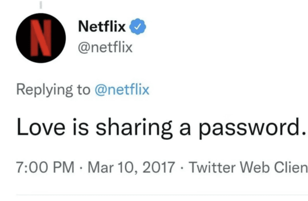 Netflix 曾经暗暗支持账号分享｜Twitter<br label=图片备注 class=text-img-note>