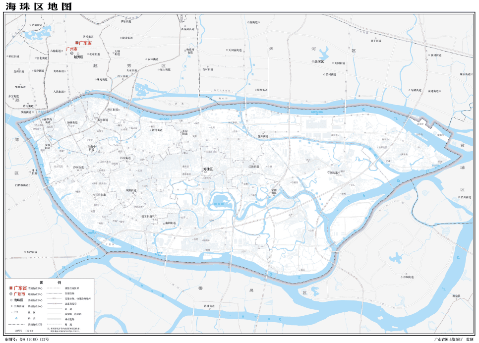 △海珠区标准地图/ 广州地图库<br>