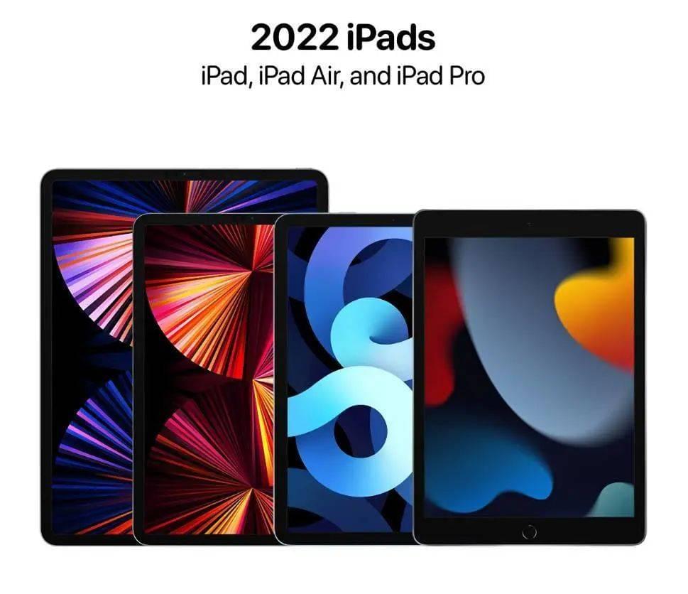 可能的 2022 iPad 系列，边框越粗价格越低 图片来自：theapplehub