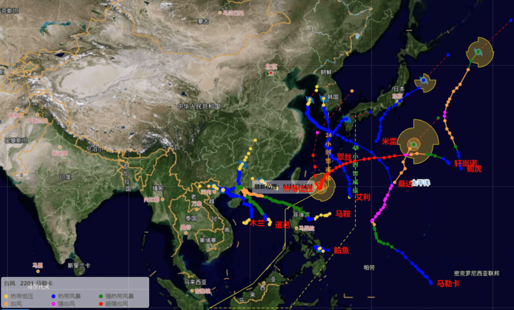 今年截至目前台风的“路径全家福”丨中央气象台台风网<br>