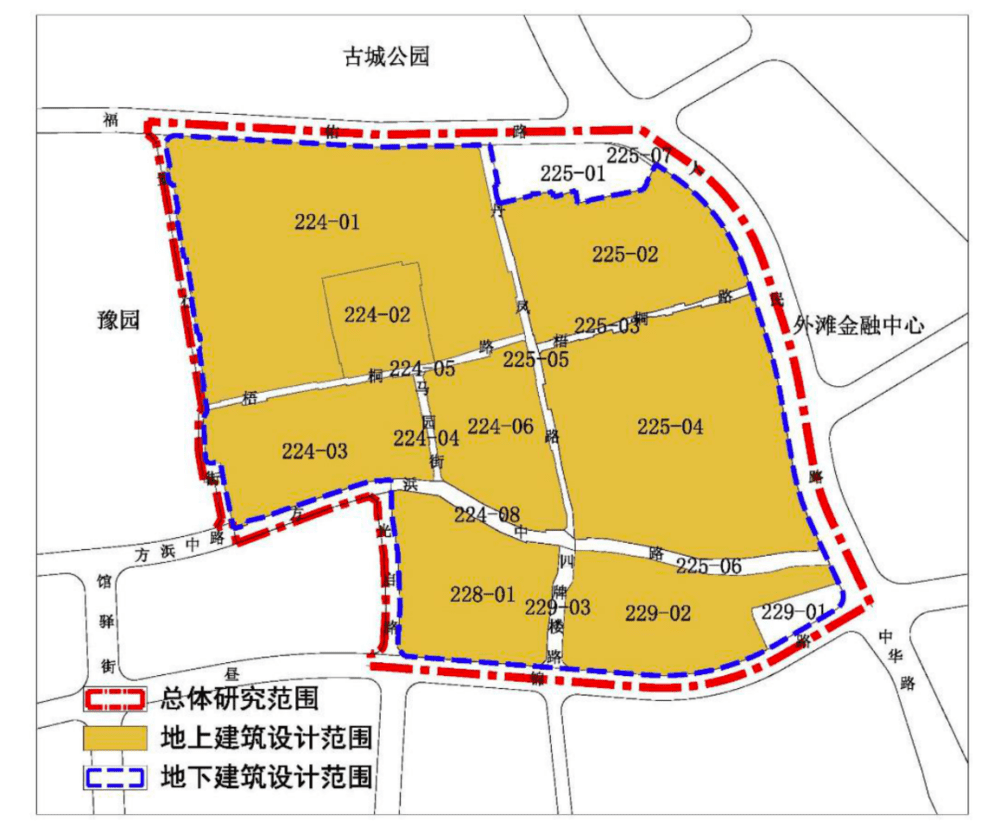 地块涉及范围示意图 来源：上海市黄浦区人民政府公布的项目技术方案设计任务书