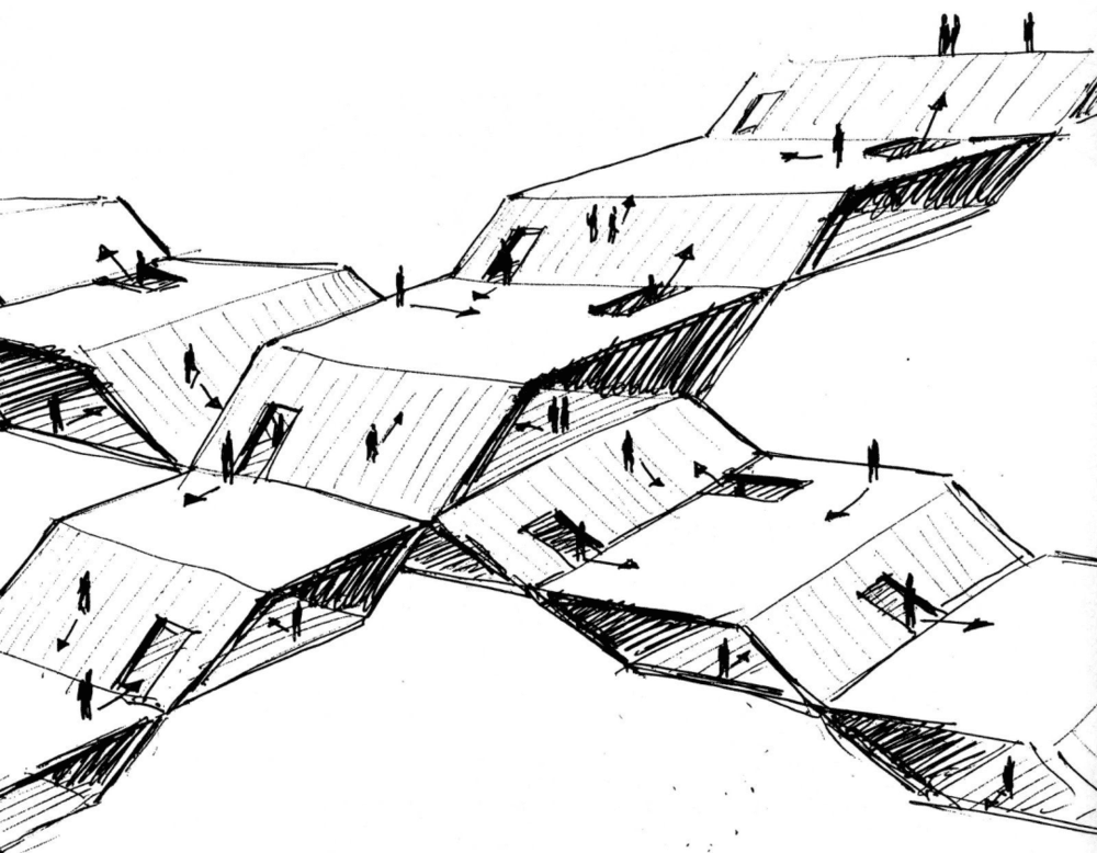 《倾斜设计的功能》，维利里奥手稿，1968<br>