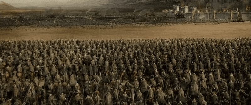 《指环王3》中洛汗骑兵驰援刚铎，场面极为震撼<br>