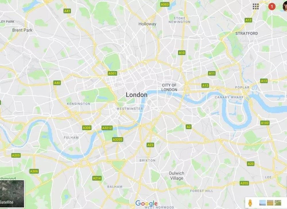 伦敦道路图 | 谷歌地图<br>
