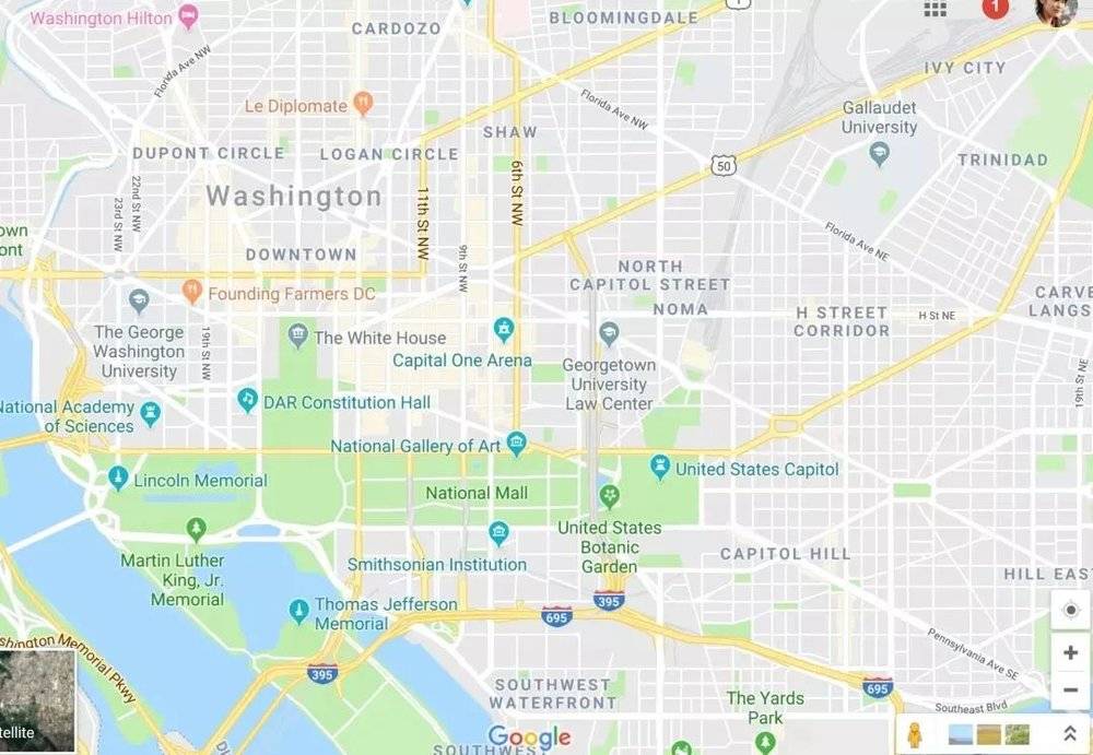 华盛顿道路图| 谷歌地图<br>