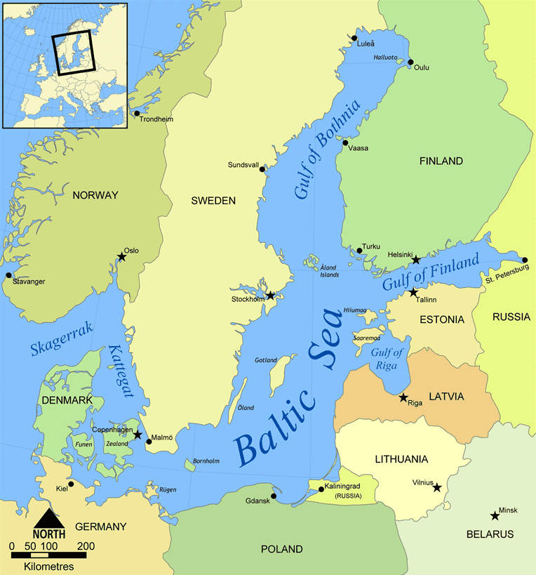 波罗的海海岸线。来源/维基百科<br>