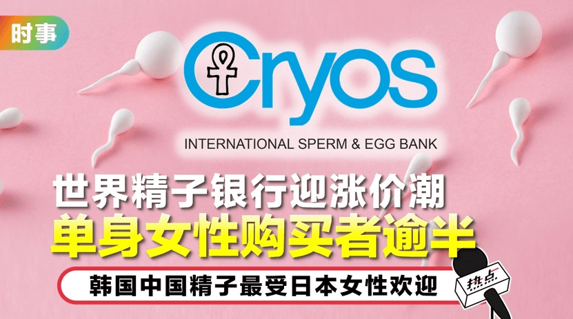 Cryos精子银行在日本涨价的新闻页面
