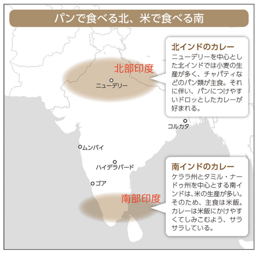 《咖喱的世界史》：图为印度北部和南部的咖喱特征