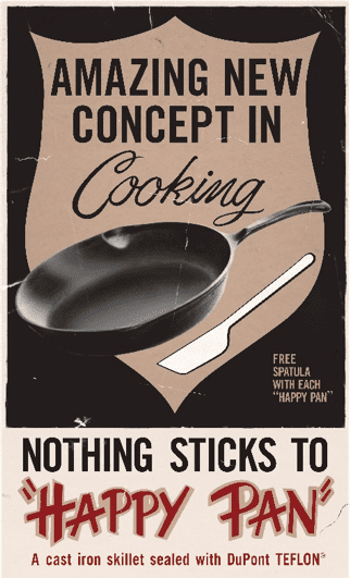 20世纪60年的广告画称不粘锅为“快乐锅”| Wikimedia Commons