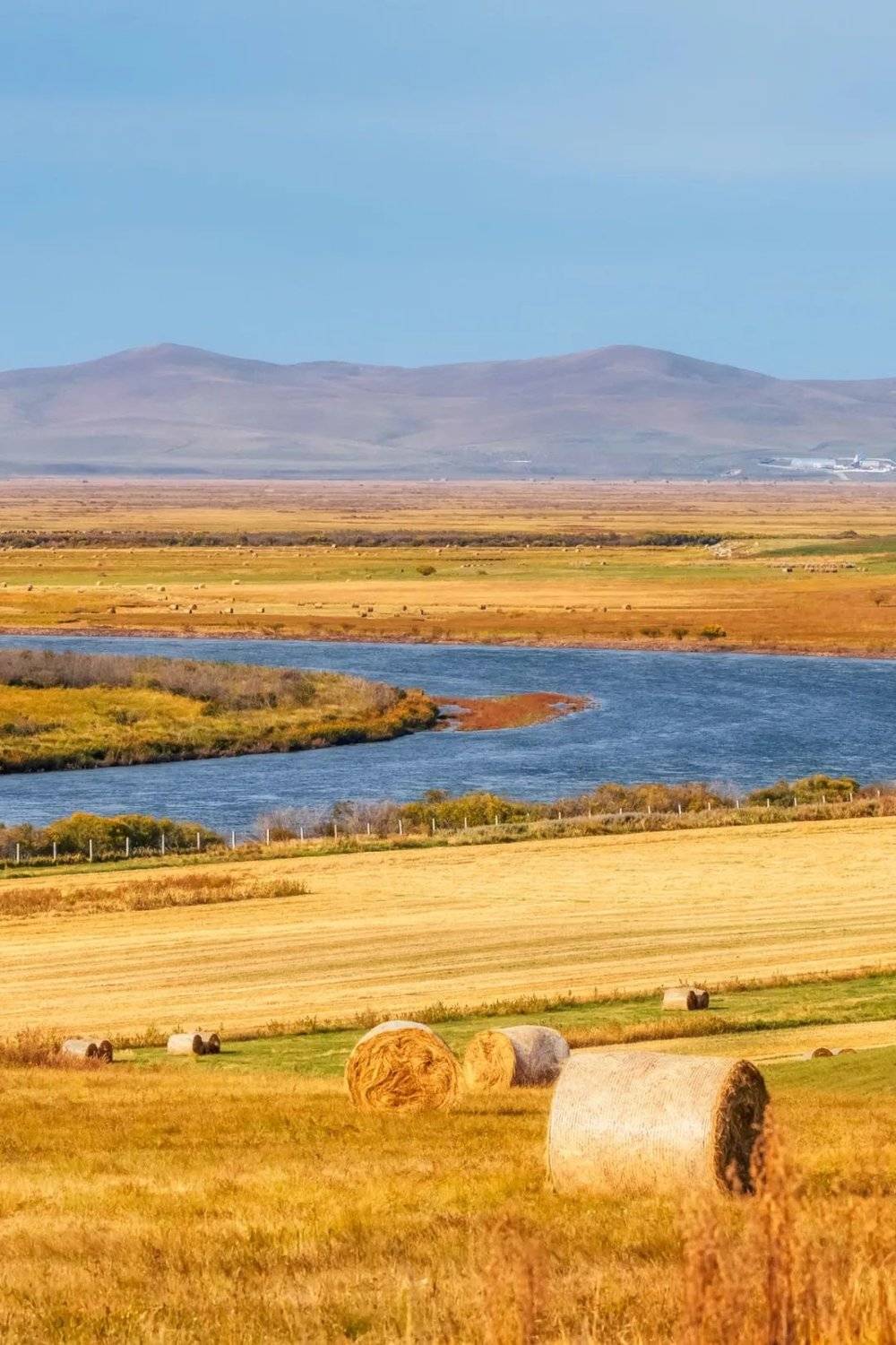 额尔古纳河（中俄界河）旁，秋季的草垛。摄影 / 焦潇翔
