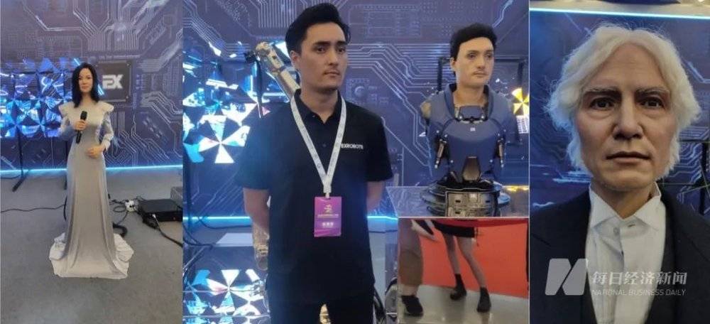 展览中的仿生机器人  图片来源：每经实习记者 杨卉 摄<br>