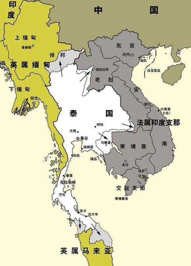 二战期间，泰国为了收复故土向周边各国发起军事进攻<br>