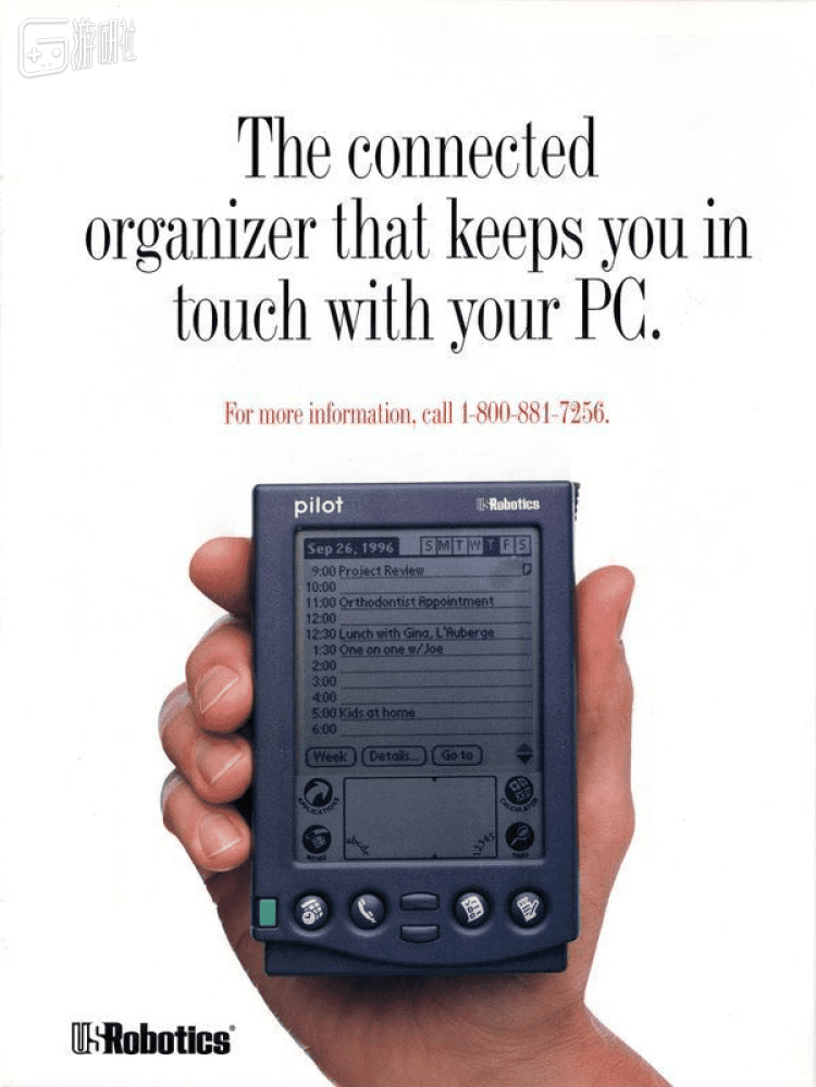 PalmPilot的杂志广告，当时它就叫Pilot<br label=图片备注 class=text-img-note>