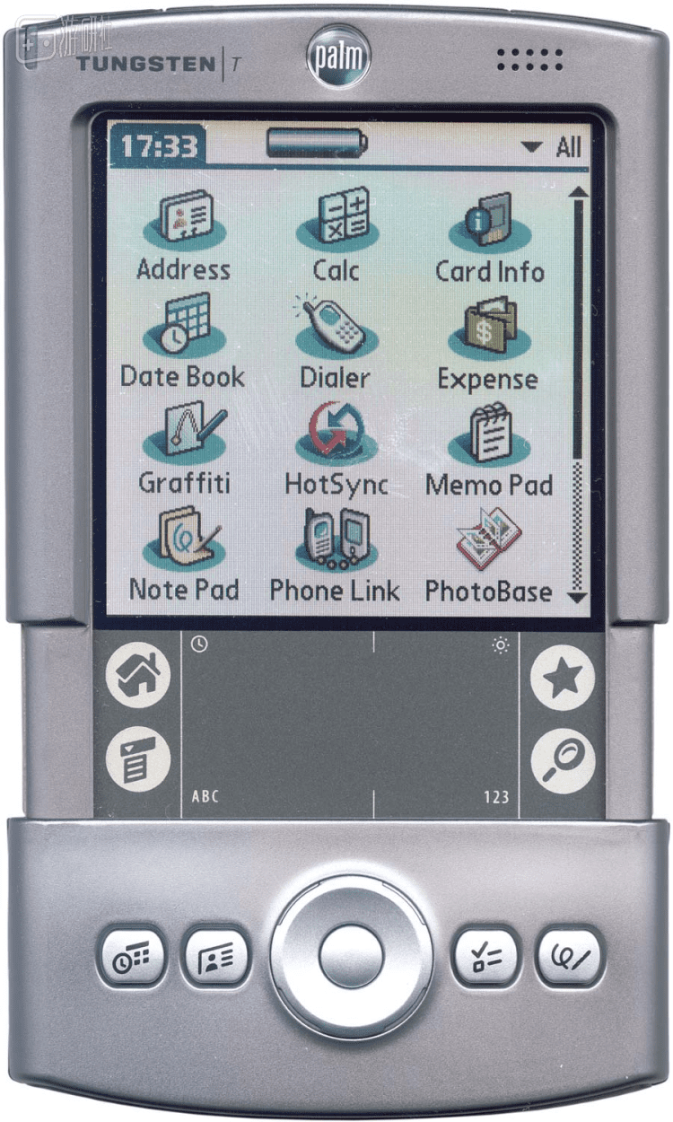 Palm OS 5的首部产品Palm Tungsten T<br label=图片备注 class=text-img-note>