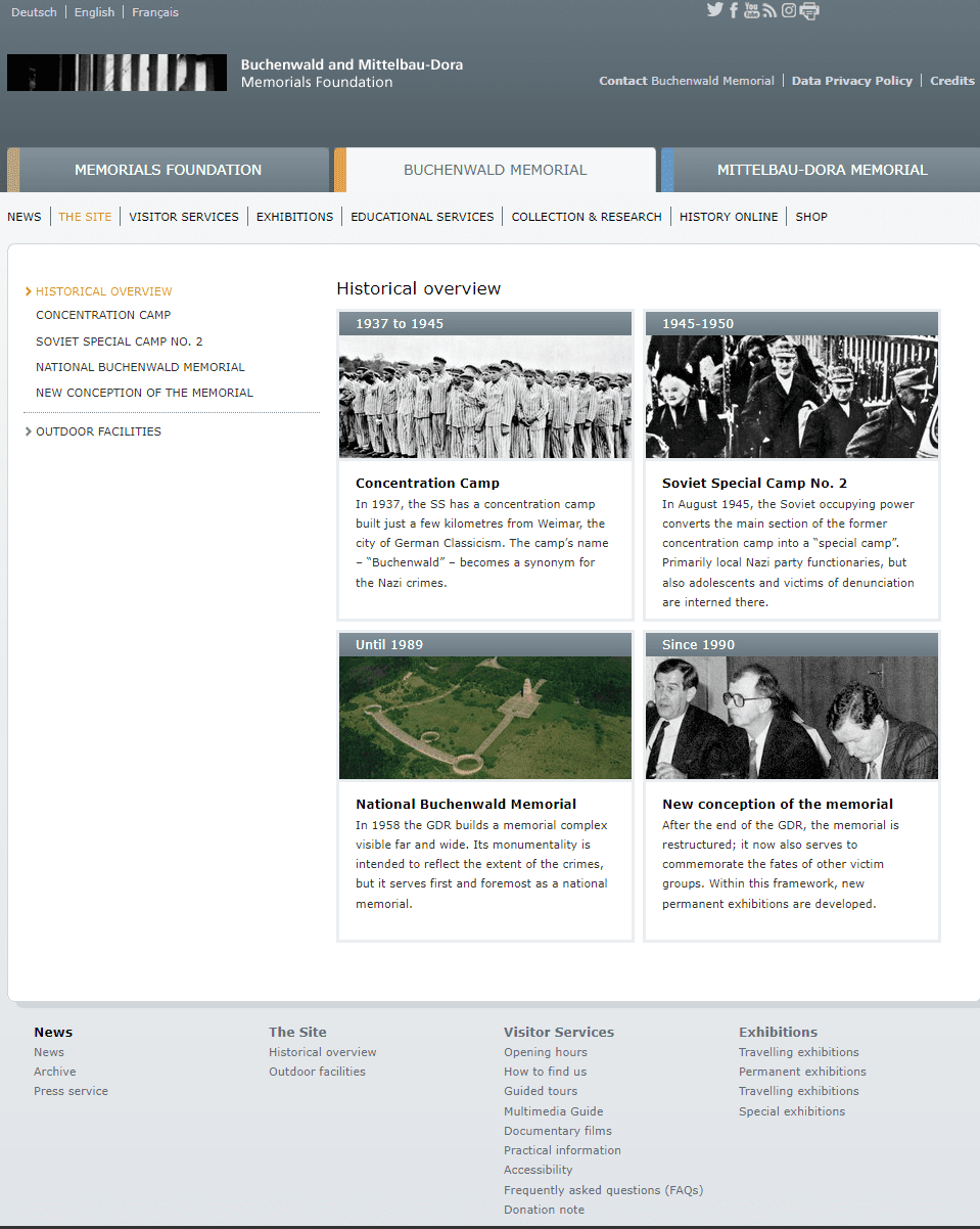 布痕瓦尔德纪念馆的官方网站<br>