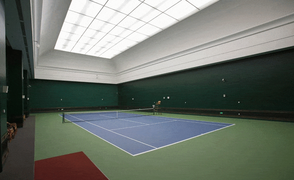 南京东郊国宾馆的室内网球场 图源：官网
