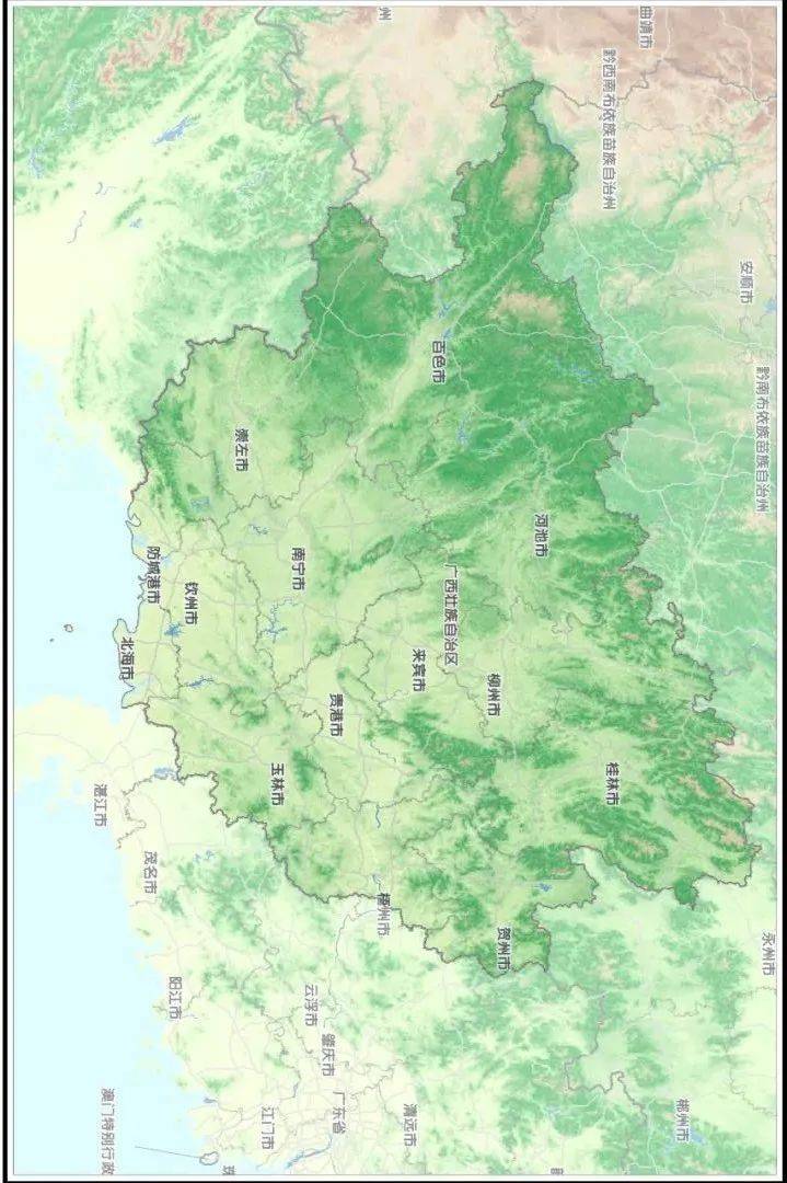 广西省地图。来源/北斗地图<br>