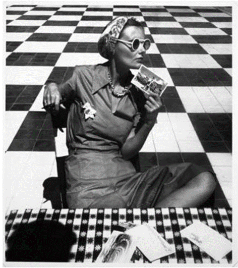 1938年《Harper’s Bazaar》的戴墨镜女性插图