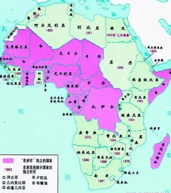 1960年被称为“非洲独立年”，在这一年里有17个非洲国家获得独立
