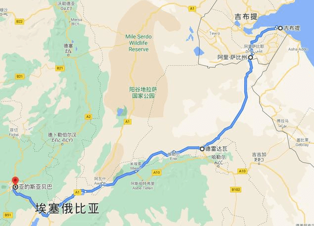 由中国援建的连通埃塞俄比亚与吉布提的亚吉铁路<br>
