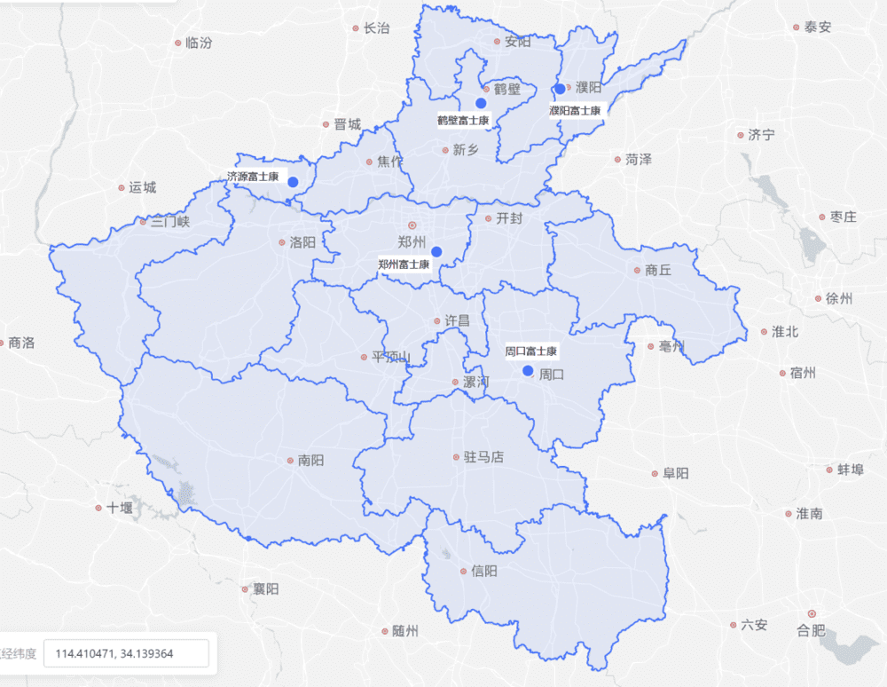 富士康在河南省内的分布