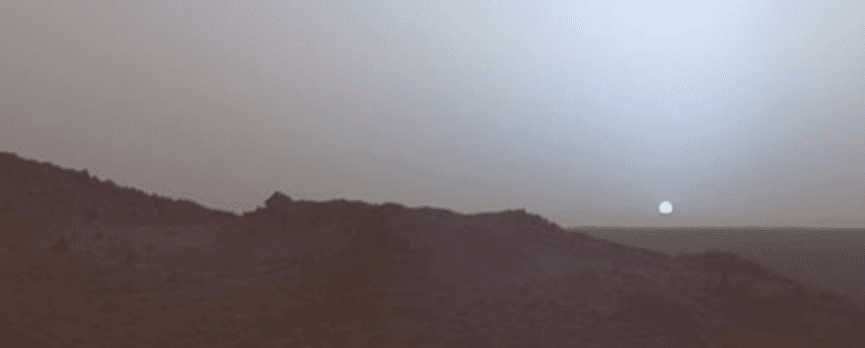 由NASA的探路者（Pathfinder）拍摄的火星日落，1997<br>