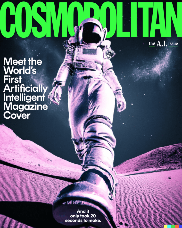 图源：Cosmopolitan 官方网站 https://www.cosmopolitan.com/lifestyle/a40314356/dall-e-2-artificial-intelligence-cover/