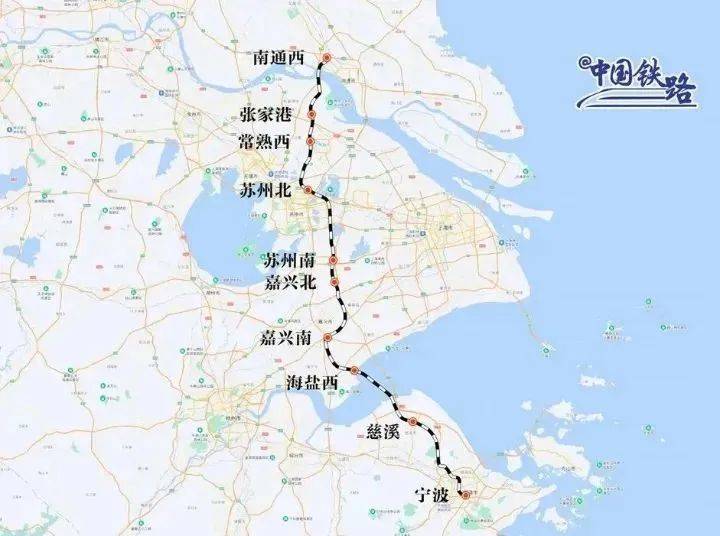 通苏嘉甬铁路走向示意图<br>