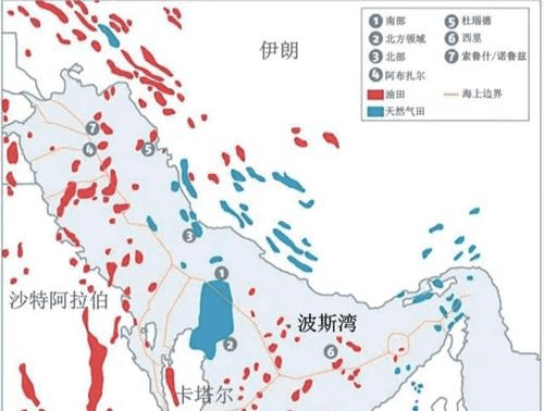 ▲卡塔尔、阿联酋附近的油气资源<br>