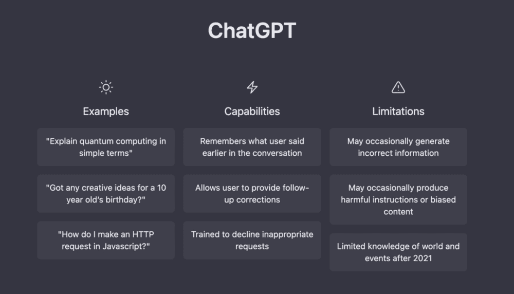 ChatGPT界面，图源：OpenAI