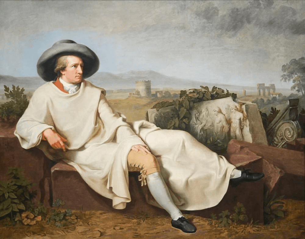 《歌德在罗马坎帕尼亚》by Johann Heinrich Wilhelm Tischbein， 1787
