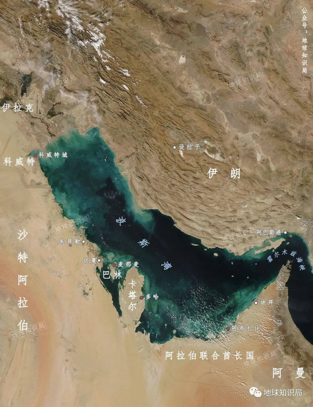卡塔尔所在的小半岛，恰在波斯湾中部