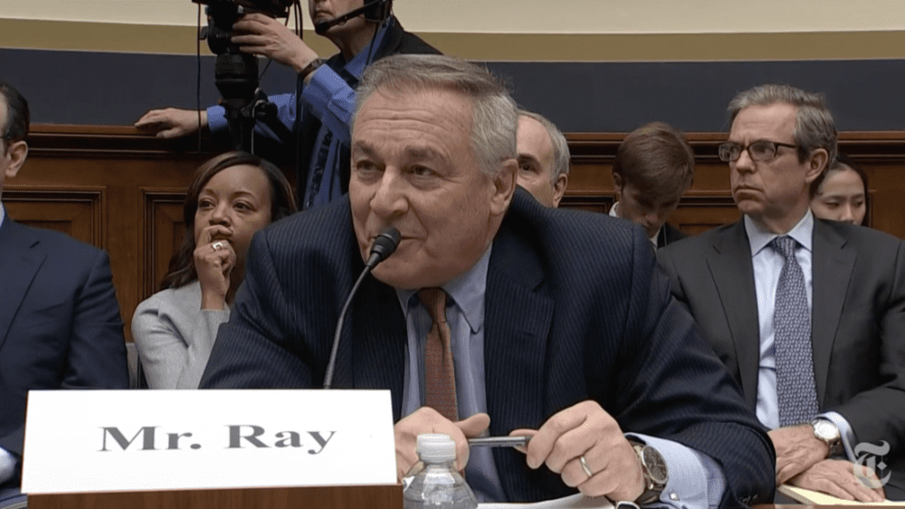 众议院委员会就FTX的倒闭线上听证会截图，图为FTX新任CEO Ray