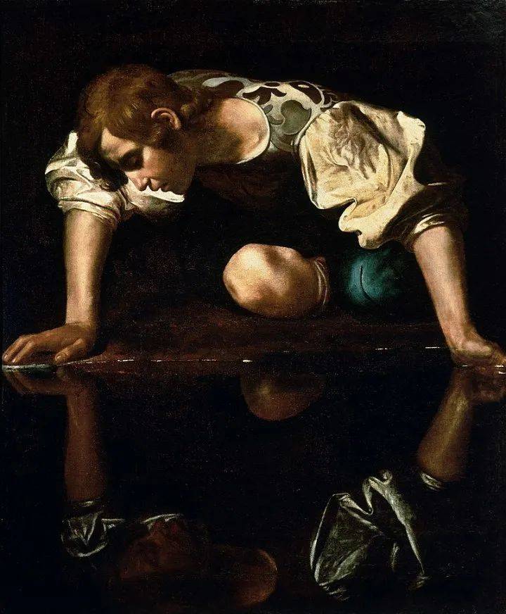 卡拉瓦乔名画《Narcissus》水仙少年