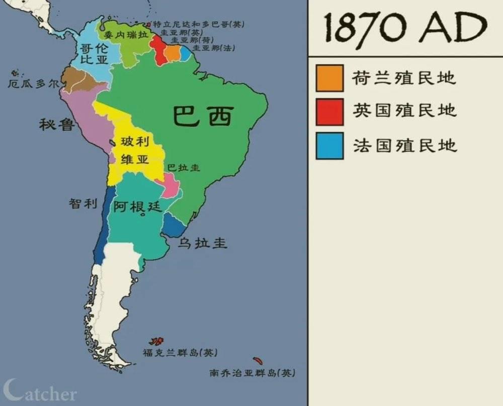 ▲1870年的南美