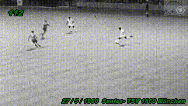 ▲1960年，贝利远射攻破慕尼黑1860球门。<br>