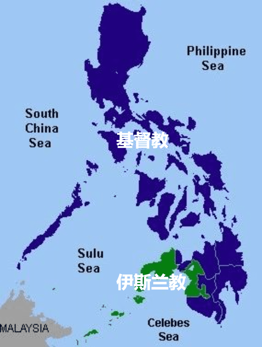 ▲菲律宾宗教地图<br>