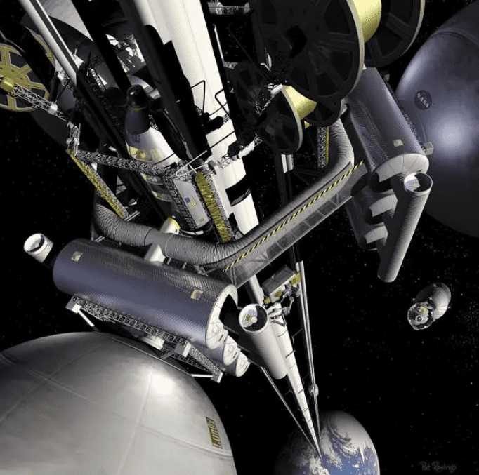 太空电梯理念图，图源：NASA<br>