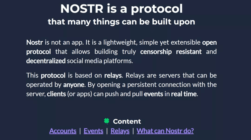 Nostr 官网的介绍 | Nostr 官网<br>