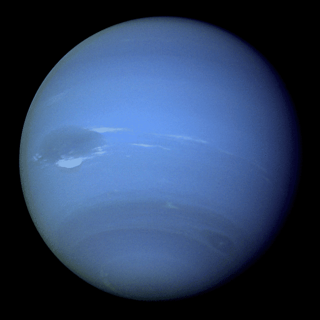 旅行者号拍摄的海王星全貌。来源：NASA<br>