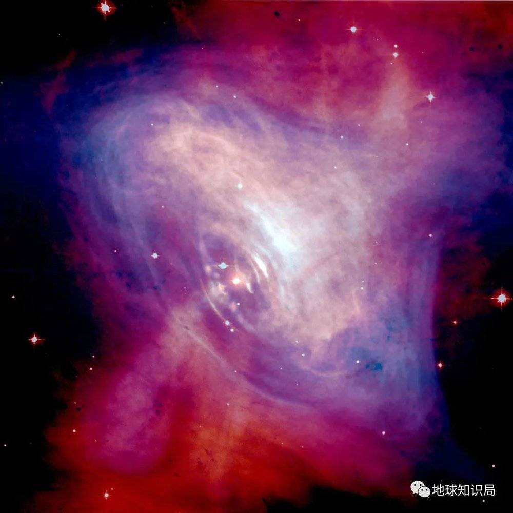 PSR B0531+21是一颗相当年轻的中子星，它位于蟹状星云之中（图：NASA）
