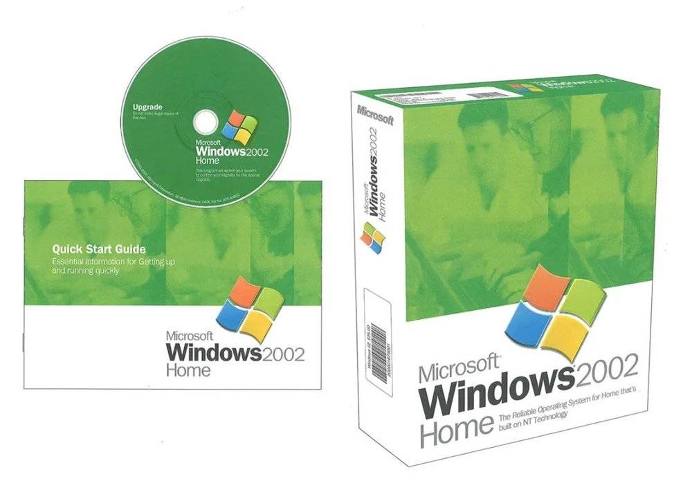Windows XP 产品光盘和包装盒<br>
