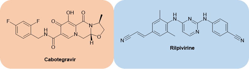 图2. Cabotegravir与Rilpivirine化学结构。