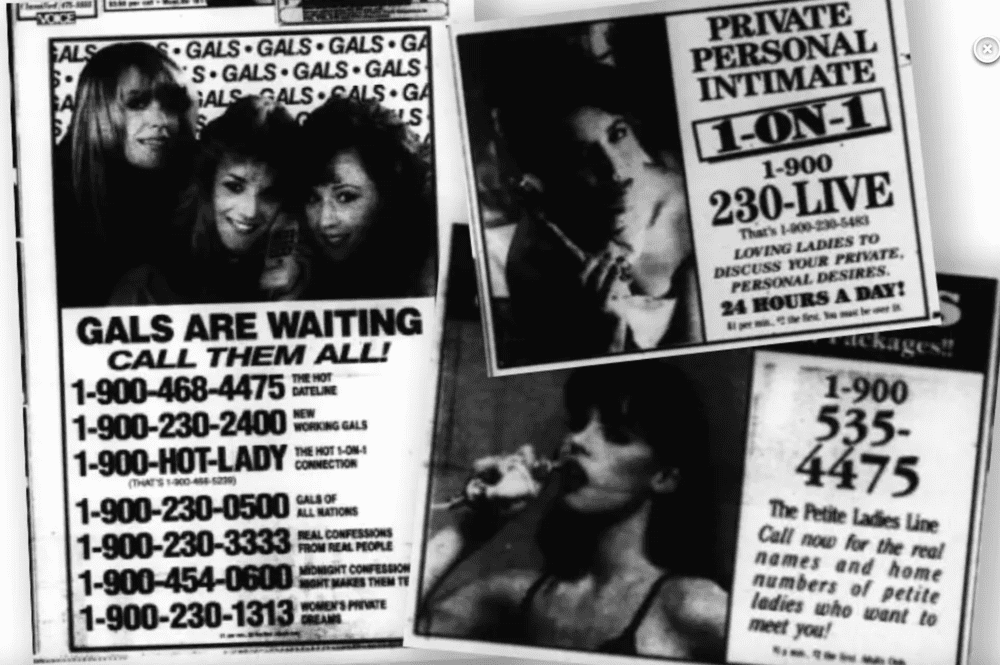  90年代美国报纸上的一些色情声讯台广告