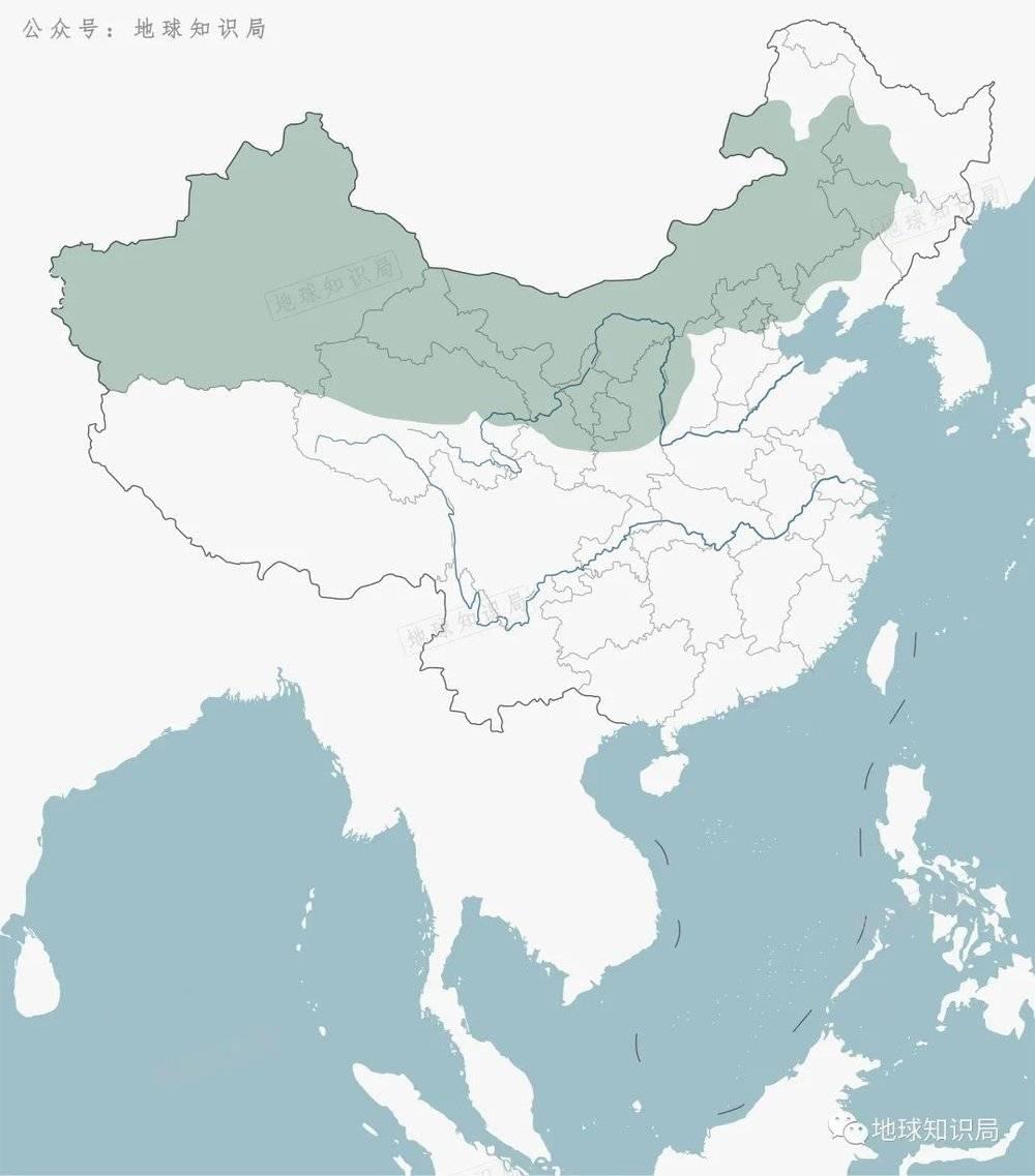 三北防护林工程范围与中国风沙带区域大致对应
