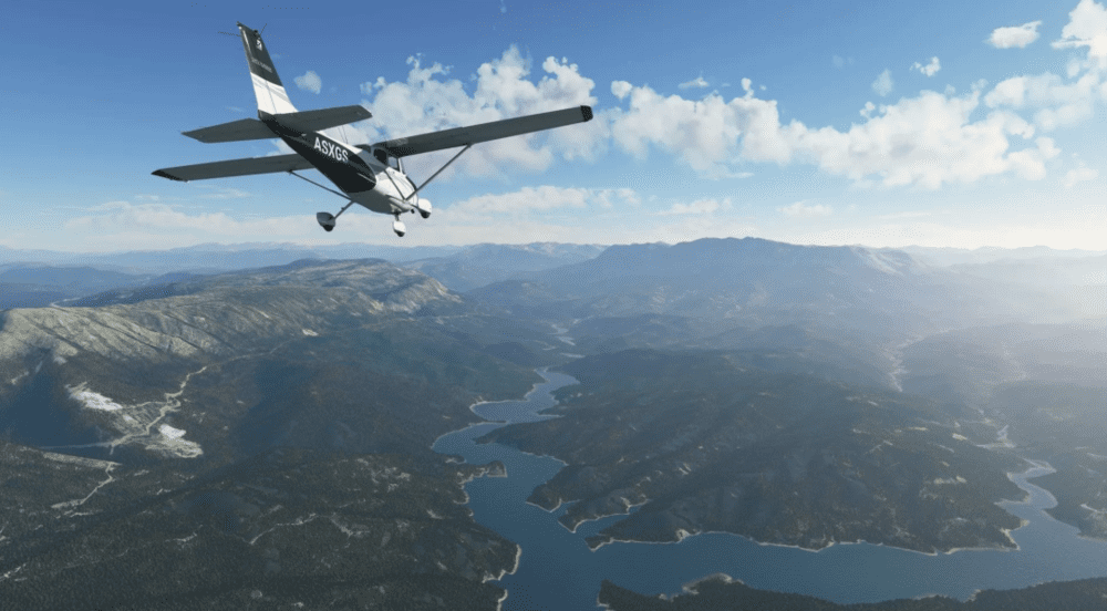 《飞行模拟器》中的 Cessna C172 飞机｜微软<br>