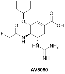 图2. 新型神经氨酸酶抑制剂药物候选物AV5080化学结构
