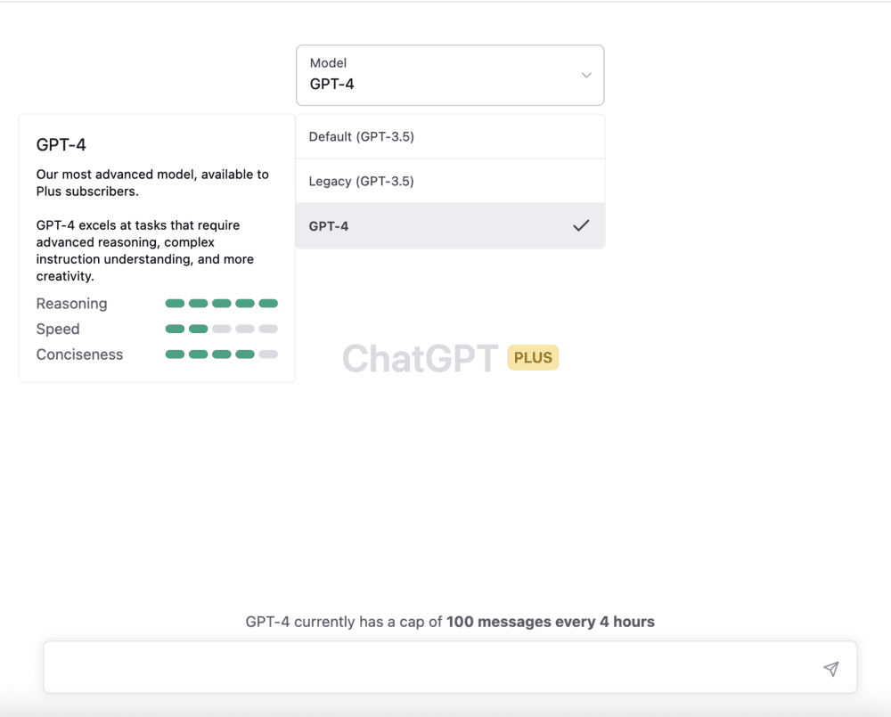 ChatGPT Plus已经可以适用GPT-4了<br>